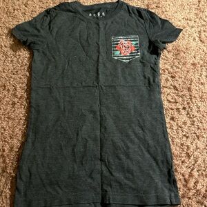 Black womens T-Shirt with Rose Design